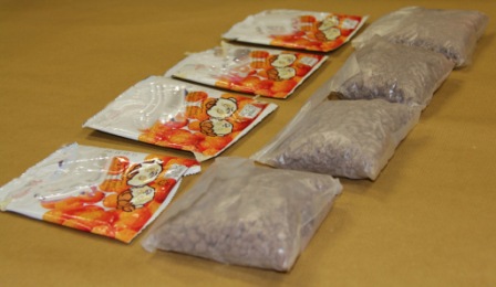 Heroin hidden in tidbit packets
