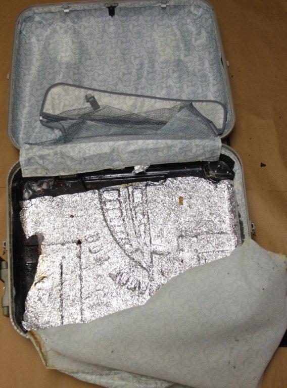 The luggage that was pried open during the check on 21 Oct 2012