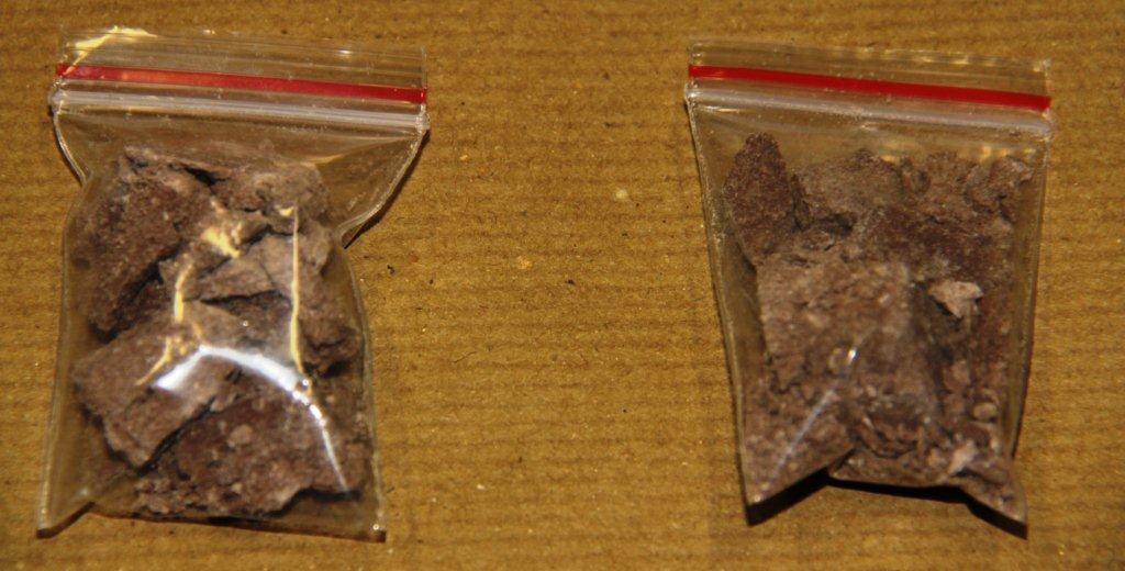 Close-up shot of packets of heroin seized Close-up shot of packets of heroin seized