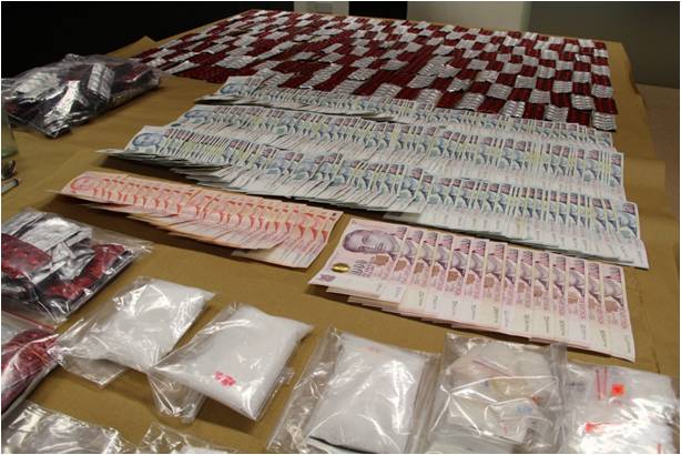 Drugs, cash and other items seized by CNB