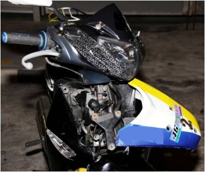 Motorcycle fender where heroin was discovered