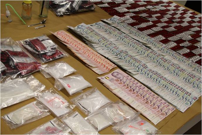 Drugs, cash and other items seized by CNB