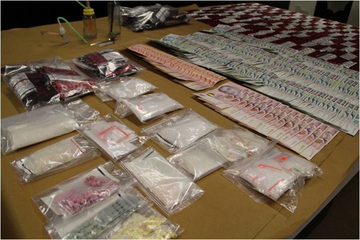 Drugs, cash and other items seized by CNB