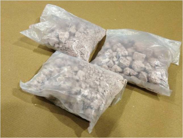 Part of the 1.5kg haul of heroin on 9 February 2013