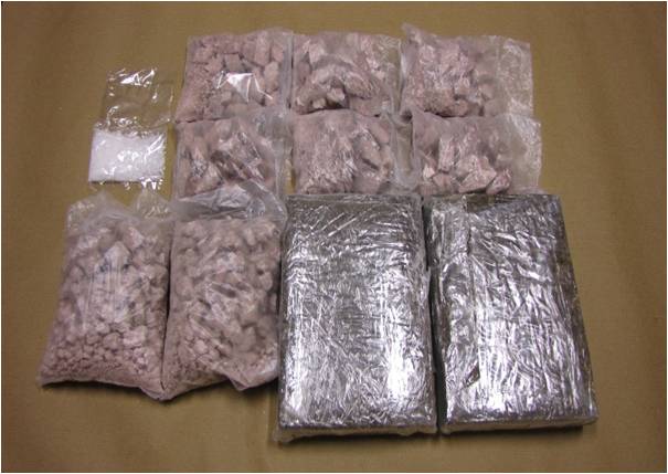 Drugs seized during the operation on 11 April 2013