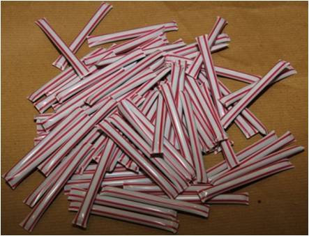 Some of the straws of heroin recovered from a car at a CNB follow-up operation on 3 Jan 13