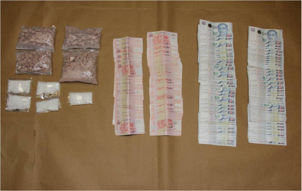 Drugs and money seized in a CNB operation on 20 February 2013 Drugs and money seized in a CNB operation on 20 February 2013