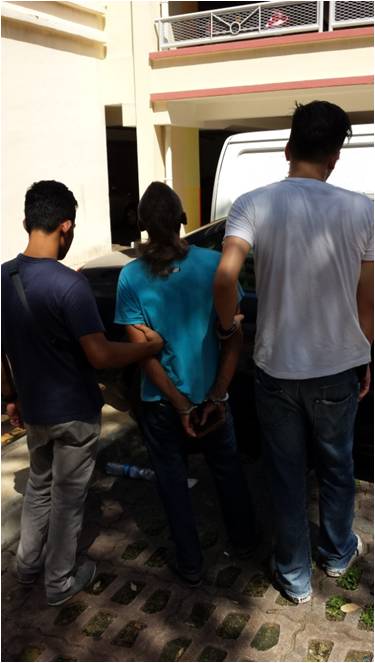 A suspect arrested during one of the operations.