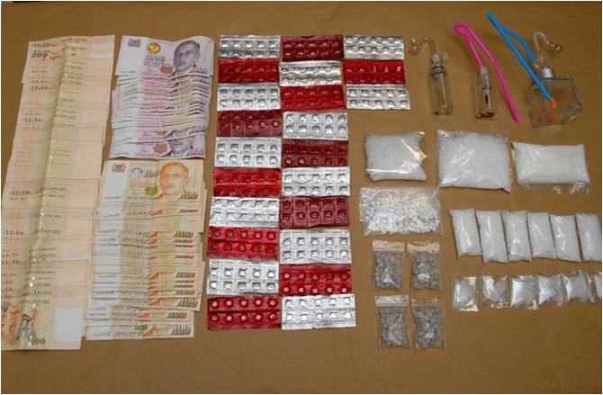 Items seized in CNB operation on 20 March 2014