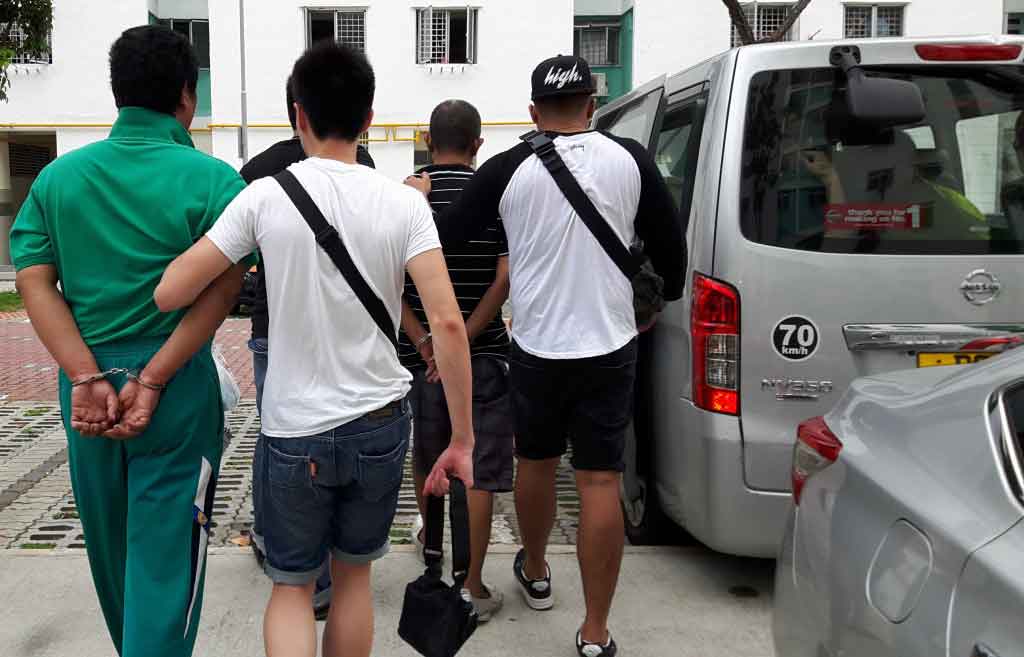 Suspects arrested during CNB’s island-wide operation.