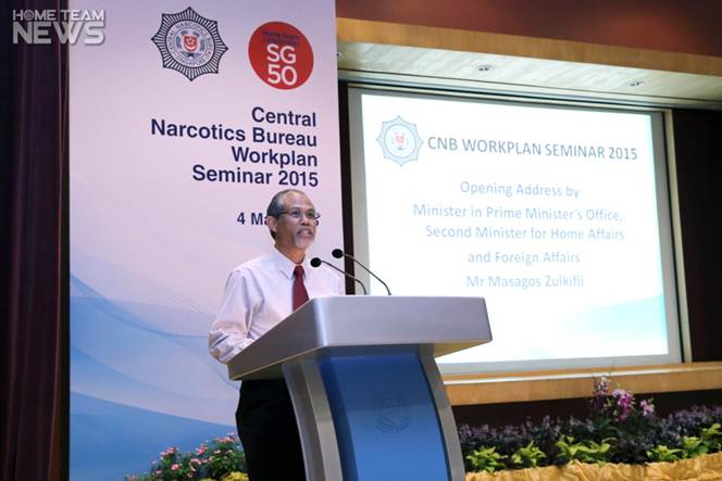 2Min Masagos Zulkifli (Home Affairs) delivering a speech at the CNB Workplan Seminar 2015