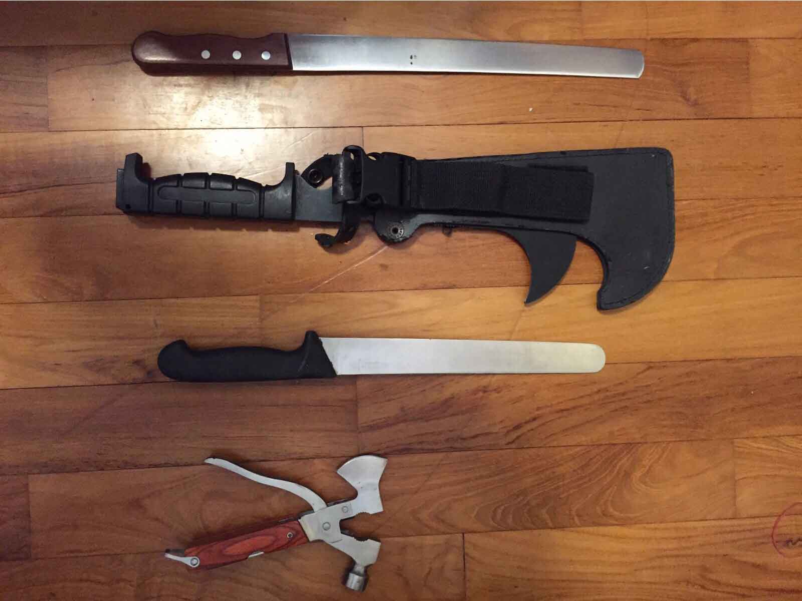 Photo-1: Weapons recovered in CNB operation at Orange Grove on 29 Oct 2015. Photo-1: Weapons recovered in CNB operation at Orange Grove on 29 Oct 2015.