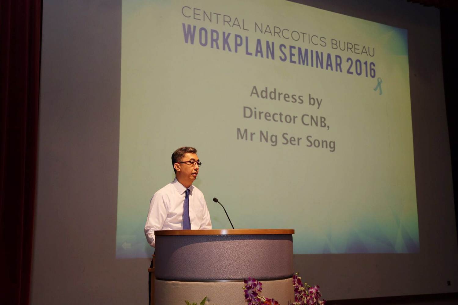 Director CNB giving a speech at CNB's Workplan Seminar 2016