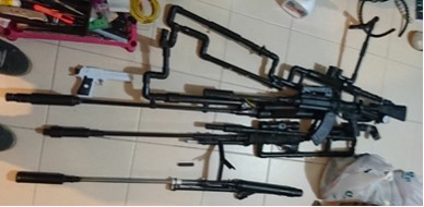Photo 2 (CNB): Improvised air rifles seized in CNB operation on 12 May 2017.