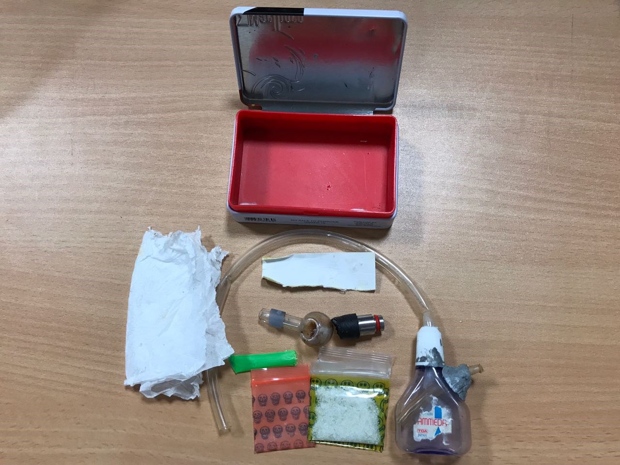 Photo 2: Improvised drug-smoking apparatus seized during one the CNB island-wide operation from 31 July to 4 August 2017