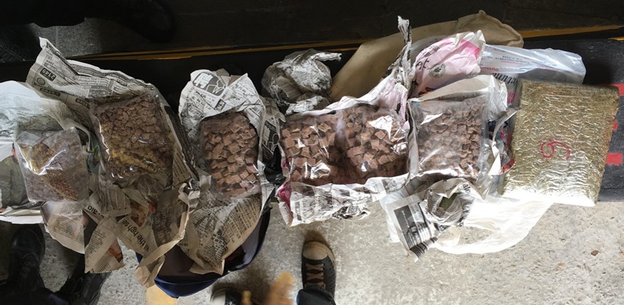 About 3.7kg of heroin and 1kg of cannabis were seized at the Woodlands Checkpoint (Photo: CNB)