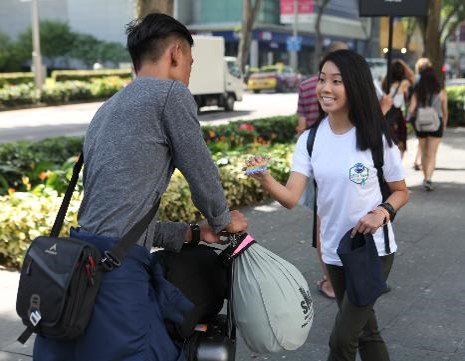 Our officers and students in Orchard and Changi Airport as part of the island-wide distribution