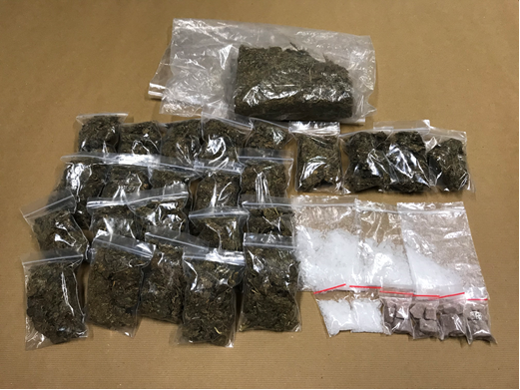 Photo-1 (CNB): Cannabis, ‘Ice’ and heroin seized from within a residential unit in Yishun Avenue 6 on 15 May 2018.