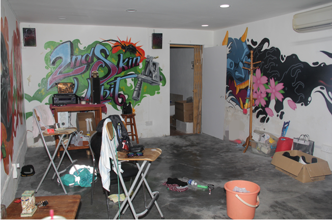 Photo-2 (CNB): View of interior of hideout in the vicinity of Norris Road. Photo-2 (CNB): View of interior of hideout in the vicinity of Norris Road.