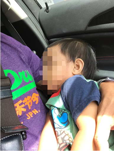 Photo-3: The one-year old toddler safely secured and sleeping prior to CNB officers handing him over to the care of the Child Protective Service of the Ministry of Social and Family Development Photo-3: The one-year old toddler safely secured and sleeping prior to CNB officers handing him over to the care of the Child Protective Service of the Ministry of Social and Family Development