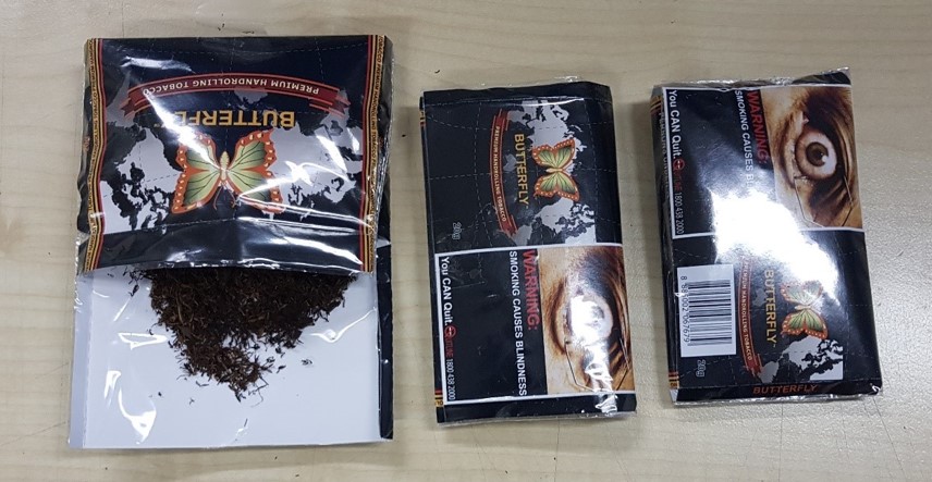 Photo 2: Plastic packets of suspected NPS disguised as tobacco product for sale