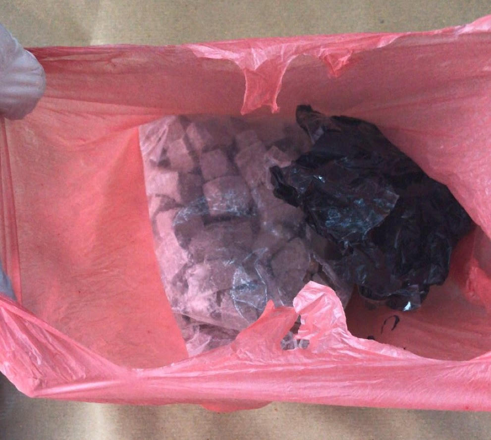Heroin recovered from blue Nissan Heroin recovered from blue Nissan