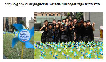Anti-Drug Abuse Campaign 2010- Windmill planting at Raffles Place Park
