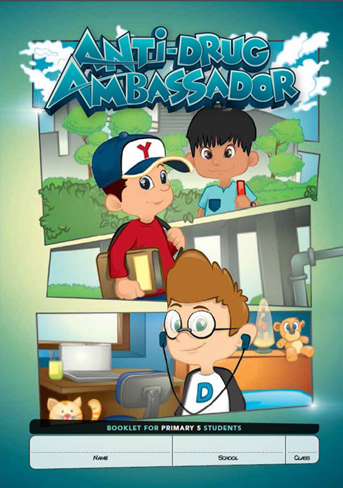 Front cover of Anti-Drug Ambassador Activity booklet for Primary 5 students