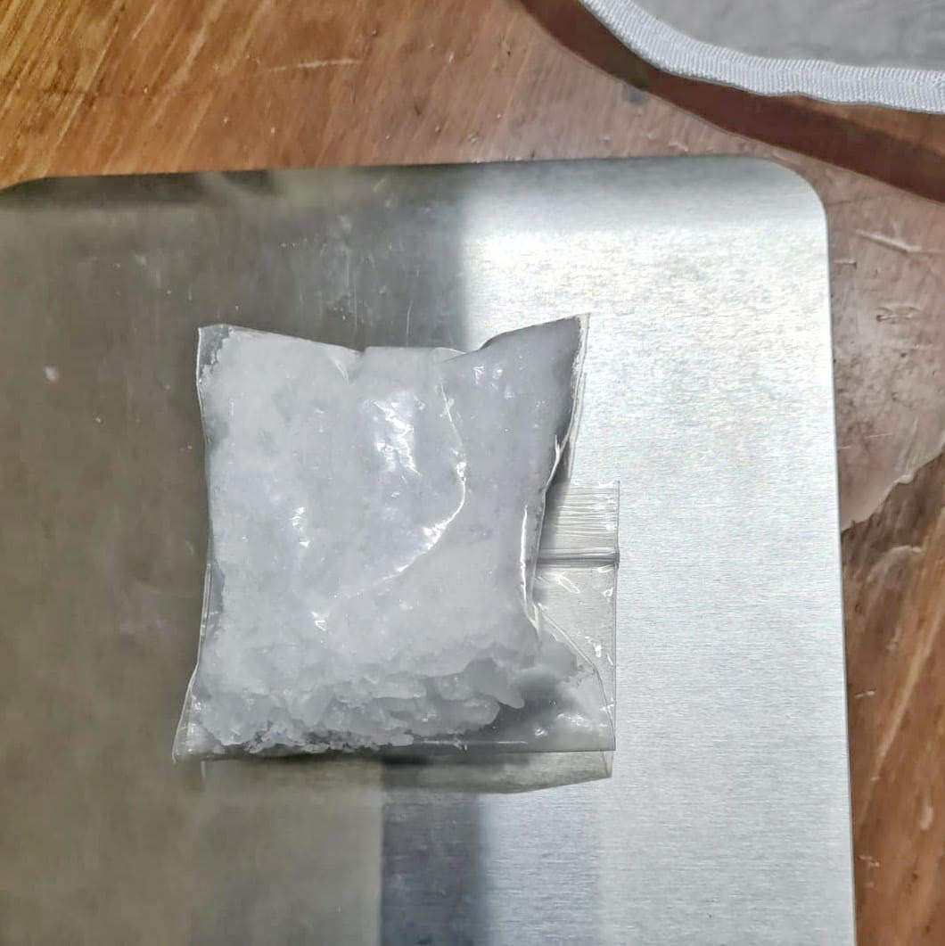 Photo 2 (CNB) - About 45g of ‘Ice’ recovered from a locker in a unit in the vicinity of Geylang Lorong 4