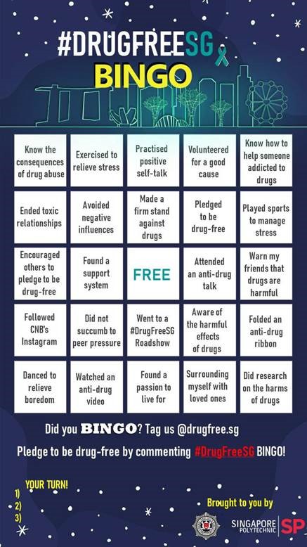 DrugFreeSG BINGO template DrugFreeSG BINGO template