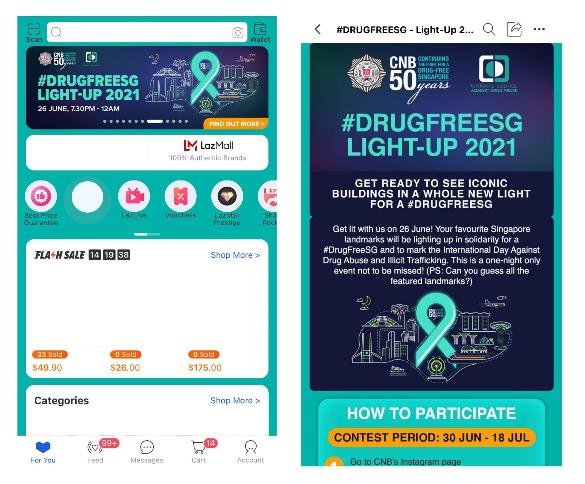 DrugFreeSG Light-Up 26 Jun 2021